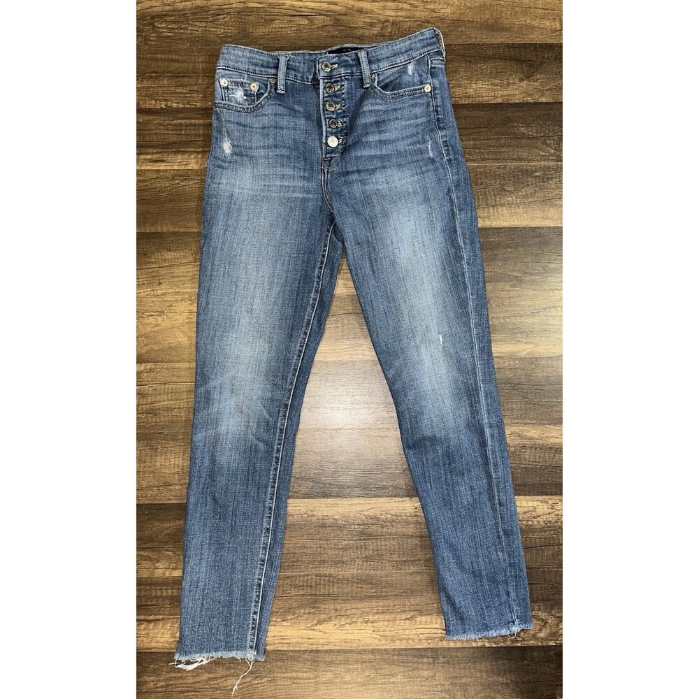 Lucky Brand Jeans 4/27 Blue Bridgette High Rise Skinny Ankle Button Fly